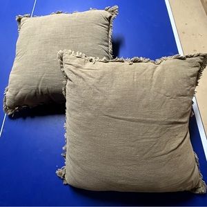 Set of olive green pillow covers